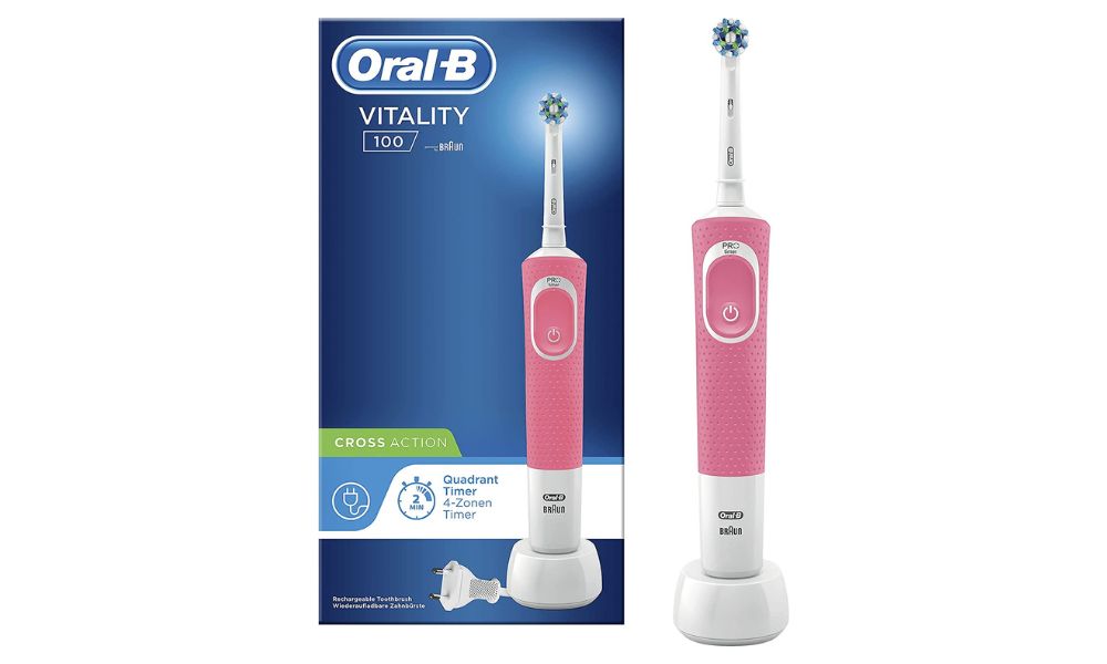Cepillo de dientes eléctrico Oral-B Vitality 100 de color rosa