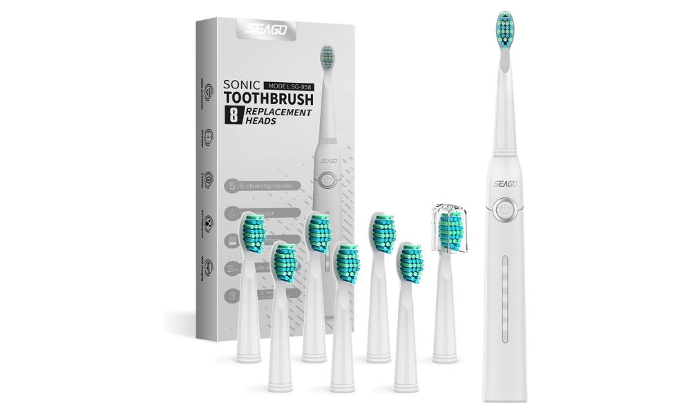 Cepillo de dientes eléctrico Seago Sonic de color blanco